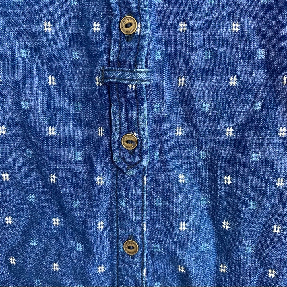 Anthropologie Wrap London Blue Button Down Denim Shirt - Picture 4 of 7